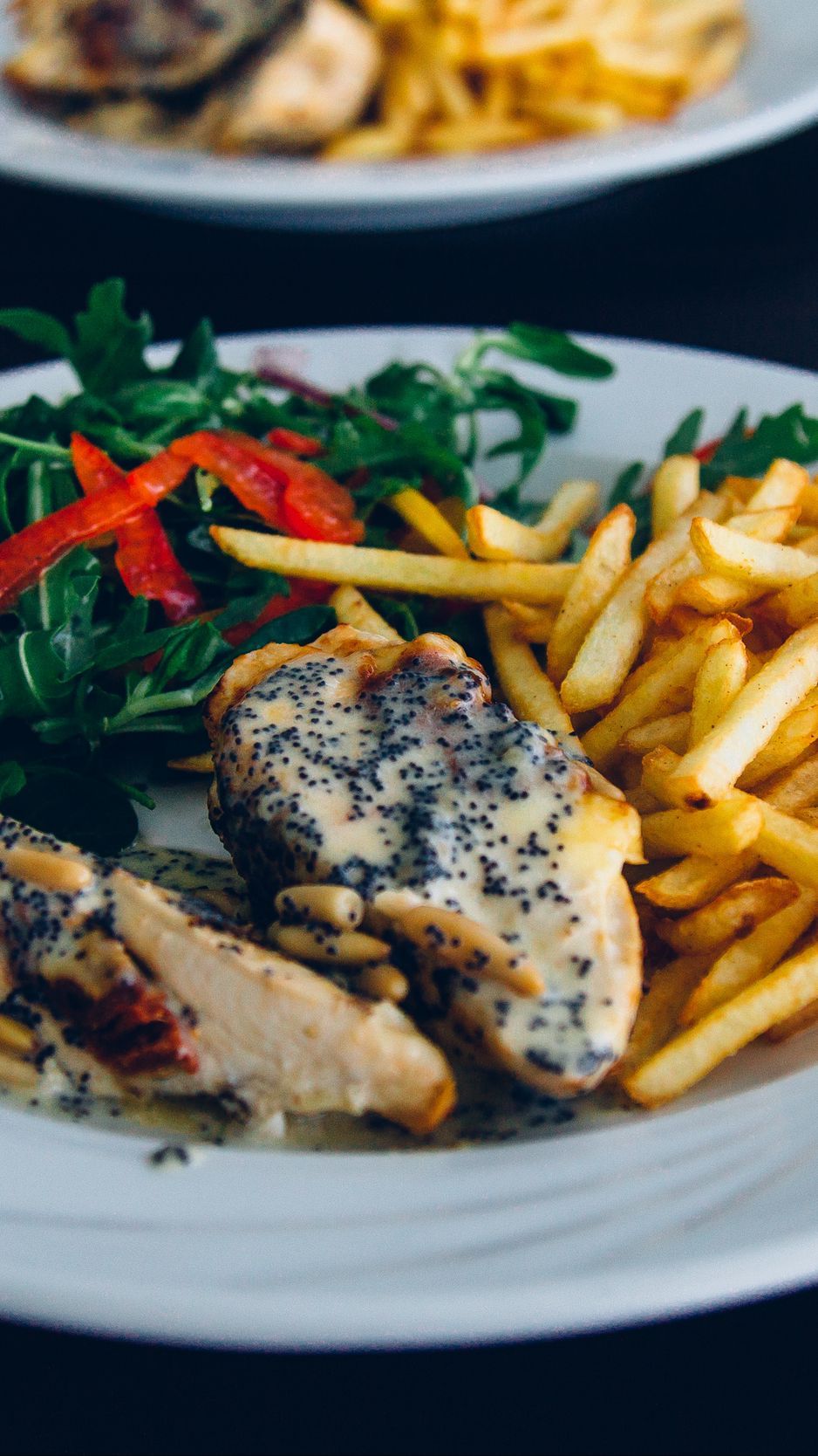 Download Wallpaper 938x1668 French Fries, Chicken, Food, Meat Iphone 8 7 6s 6 For Parallax HD Background