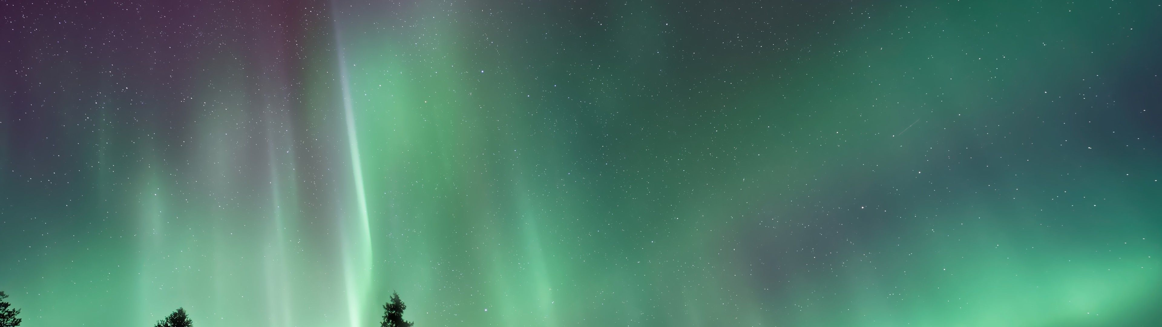 Aurora, Green, Trees, Sky, Northern Lights X 3840 Wallpaper Northern Lights