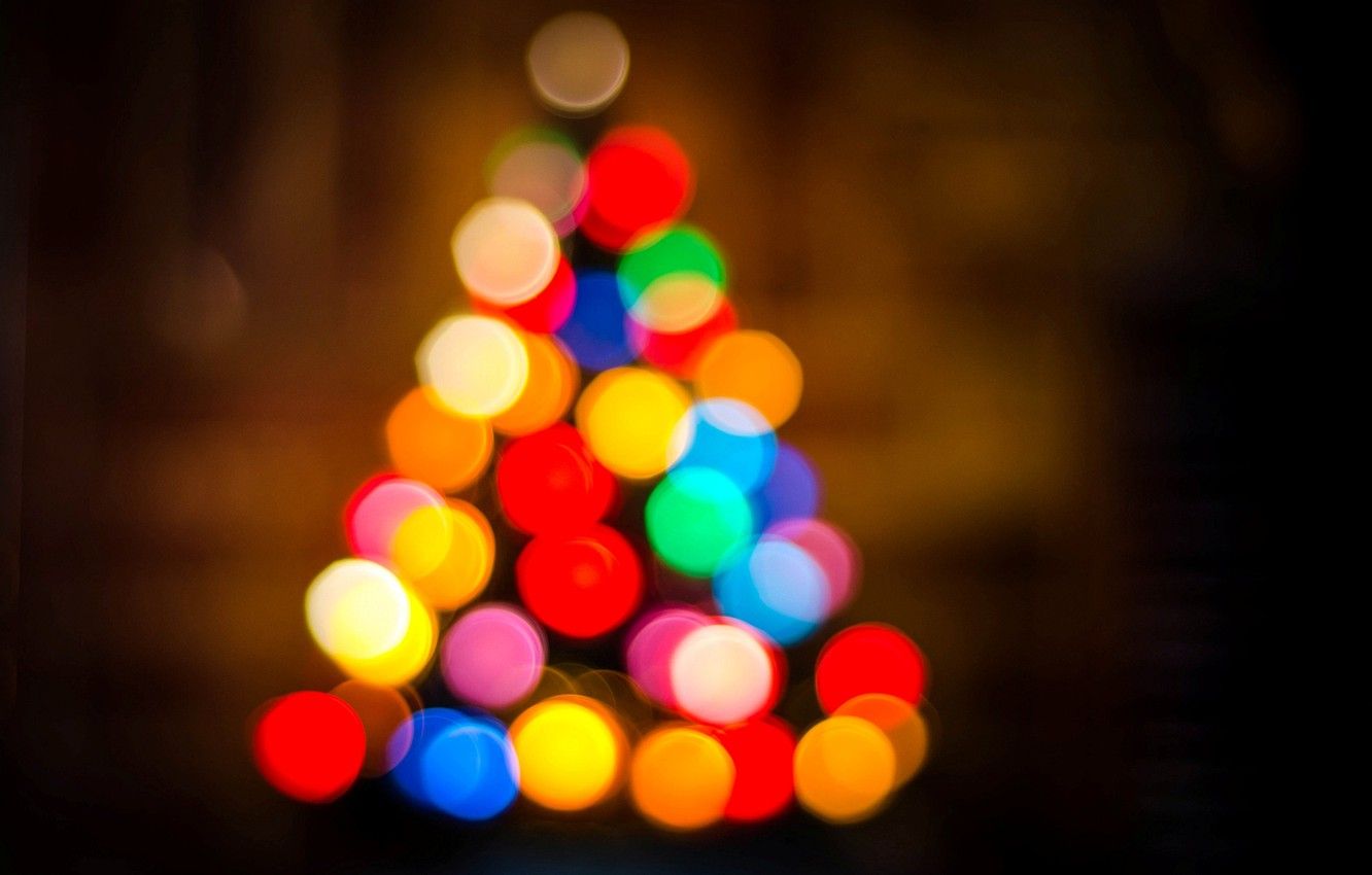 Wallpaper lights, holiday, tree, New Year, Christmas, tree, Christmas, colorful, bokeh, New Year image for desktop, section макро