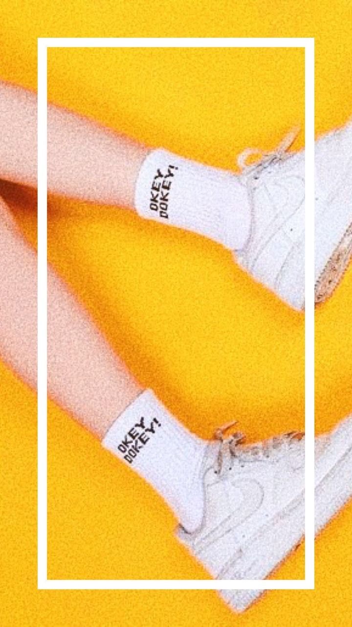 Aesthetic Yellow Wall and White Shoes Phone Wallpaper Fisoloji
