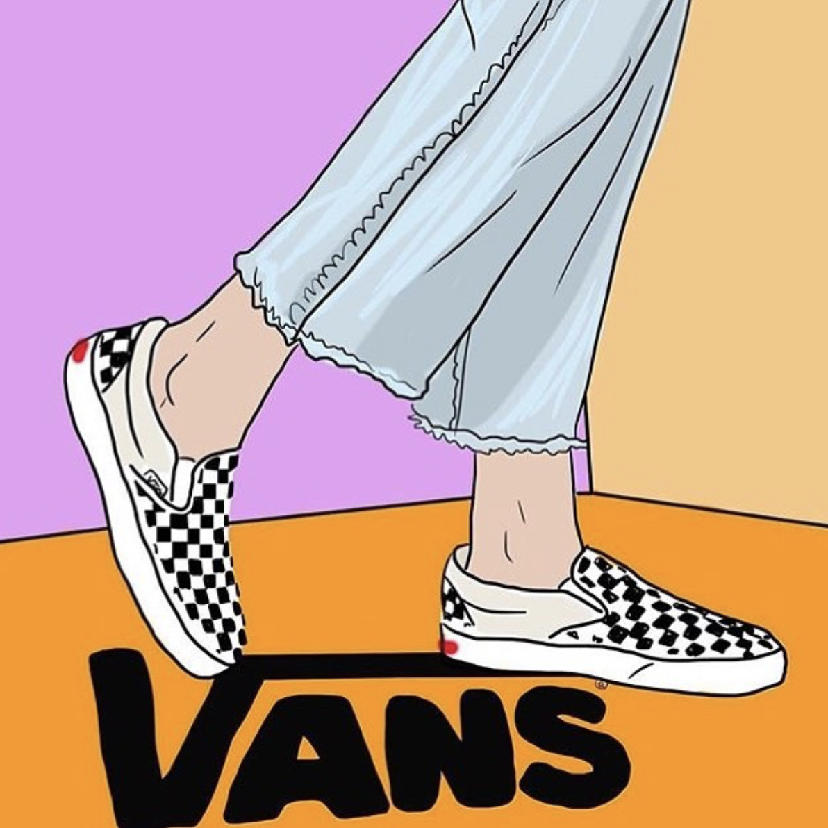 Your weekly art fix by Steph Dalley. Van drawing, Sneakers illustration, Vans off the wall