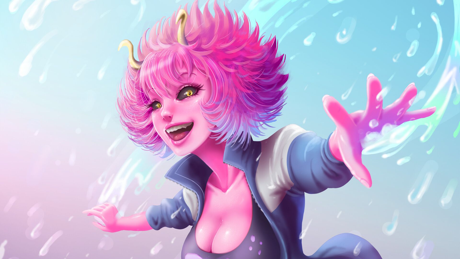 Mina Ashido My Hero Academia 1080P Laptop Full HD Wallpaper, HD Anime 4K Wallpaper, Image, Photo and Background
