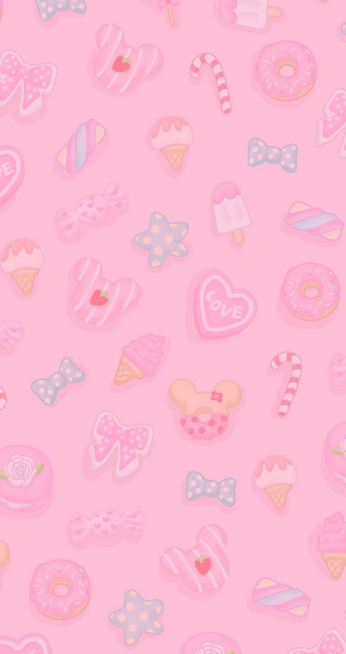 Cute pink candy iPhone wallpaper. Cupcakes wallpaper, Cute wallpaper, Wallpaper iphone cute