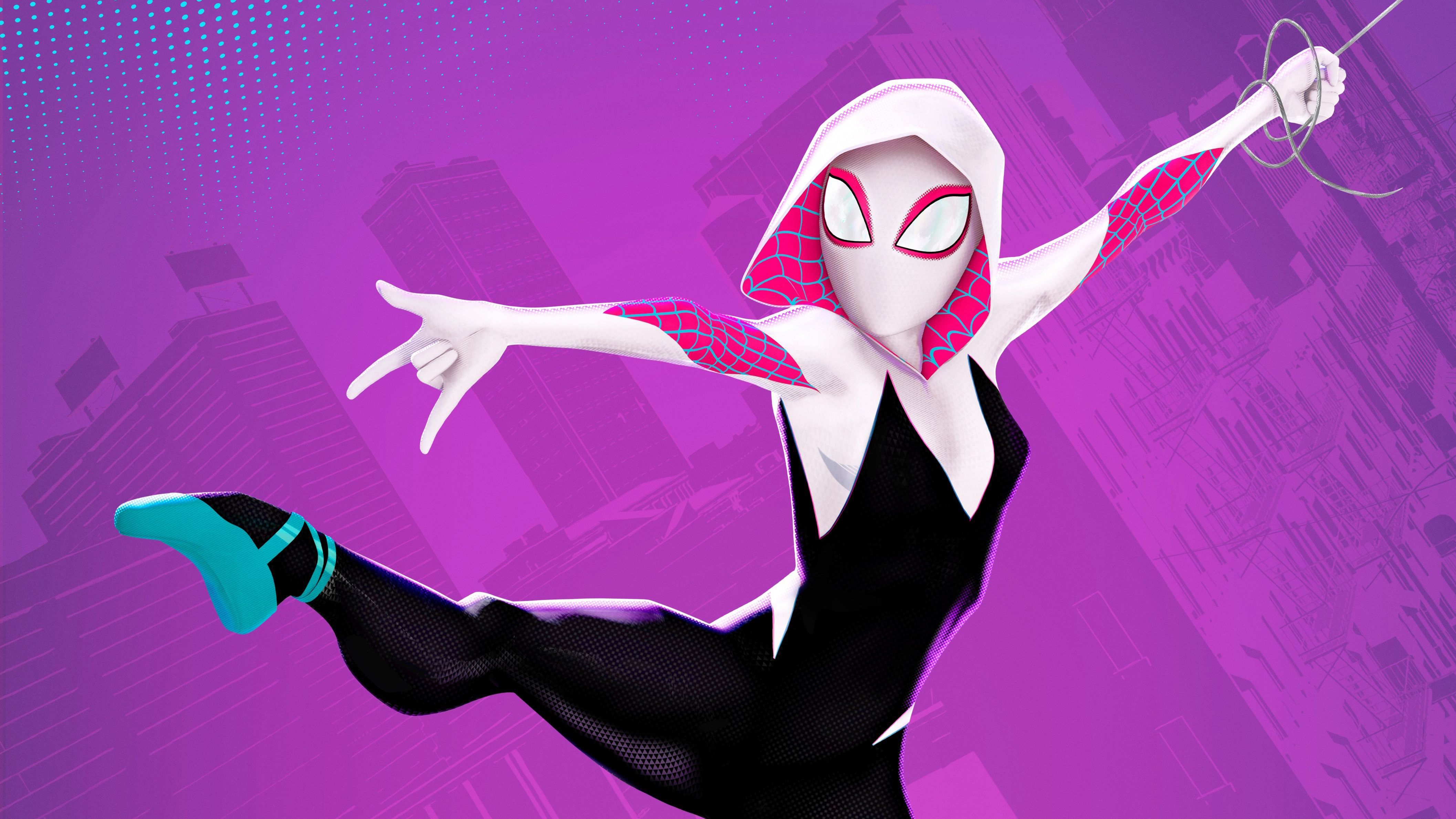 Spider Gwen Stacy In Spider Man: Into The Spider Verse Wallpaper