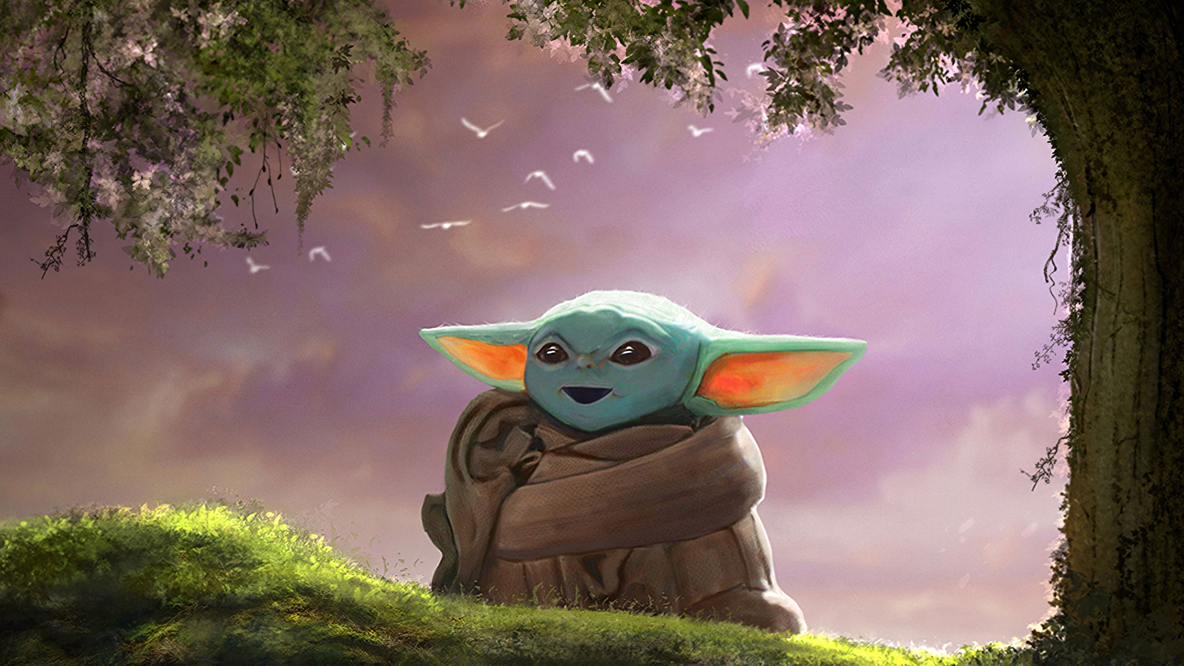 Baby Yoda Fanart 4k 1366x768 Resolution HD 4k Wallpaper, Image, Background, Photo and Picture