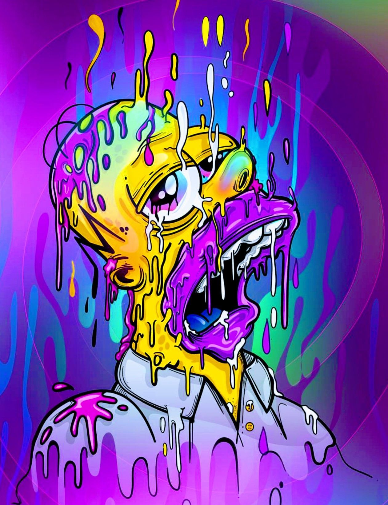 Easy Trippy Drawings Bart Simpson