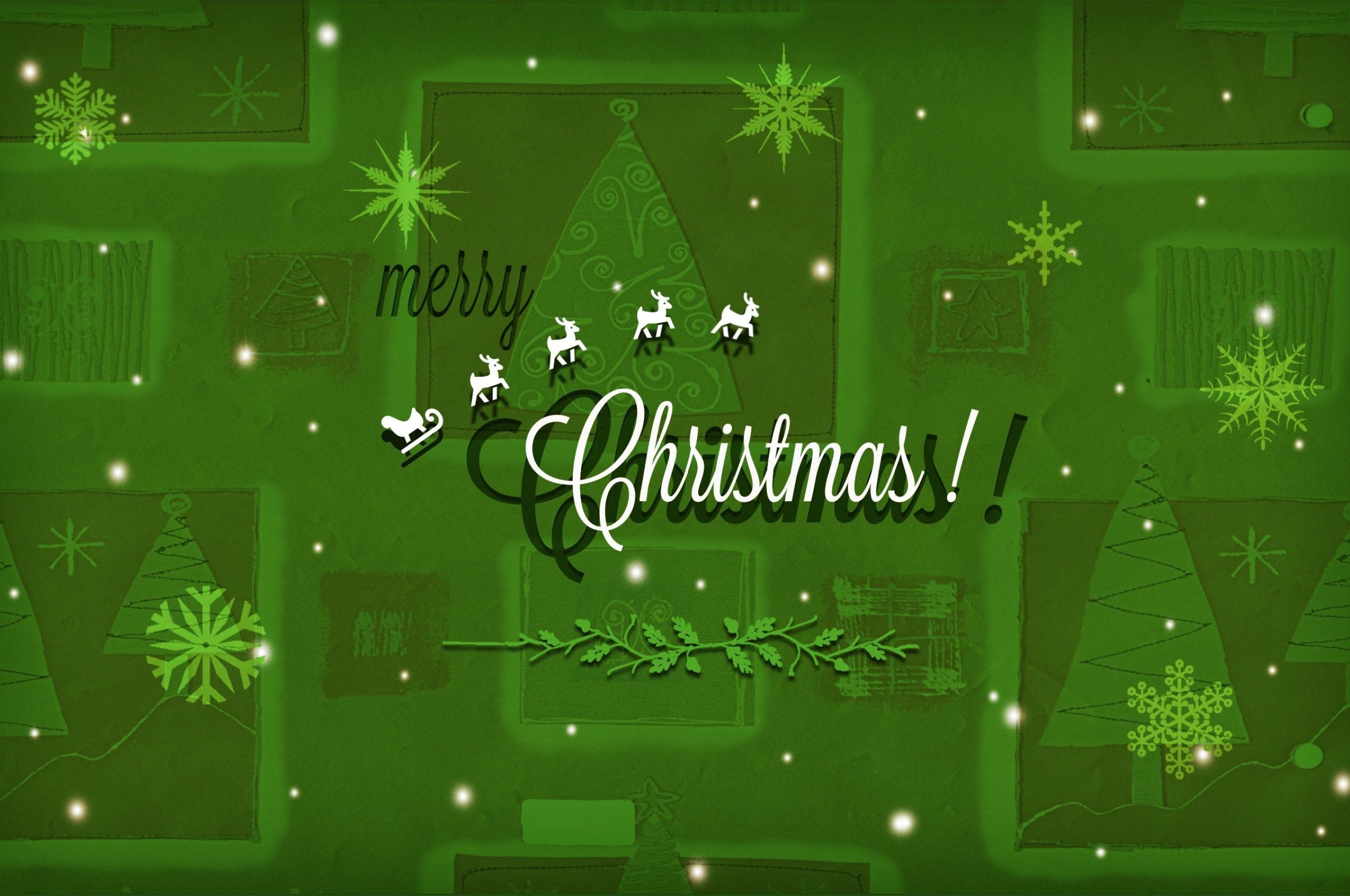 Merry Christmas Background HD Green