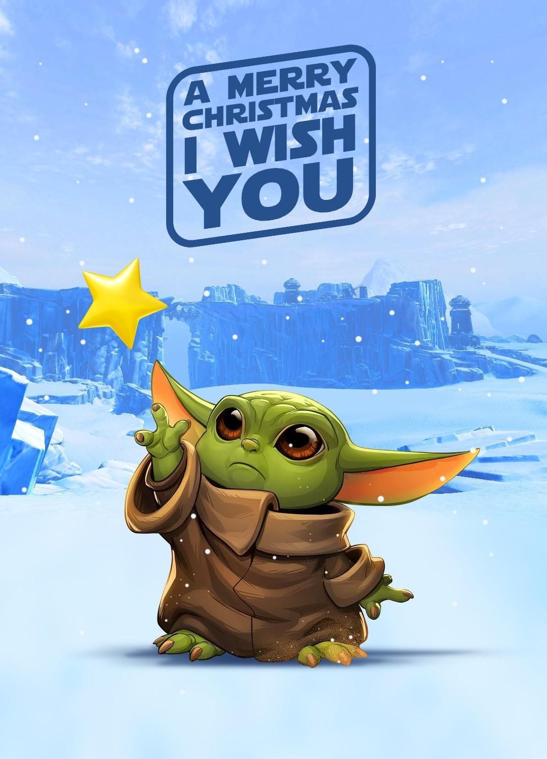 A Merry Christmas I Wish You. R BabyYoda. Baby Yoda In 2020. Star Wars Drawings, Star Wars Picture, Star Wars Christmas