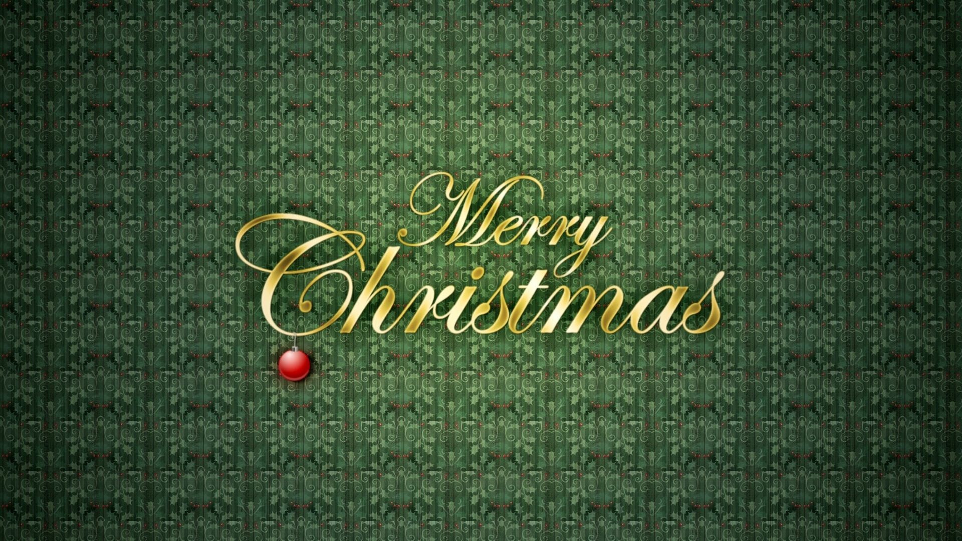 Merry Christmas Green Background