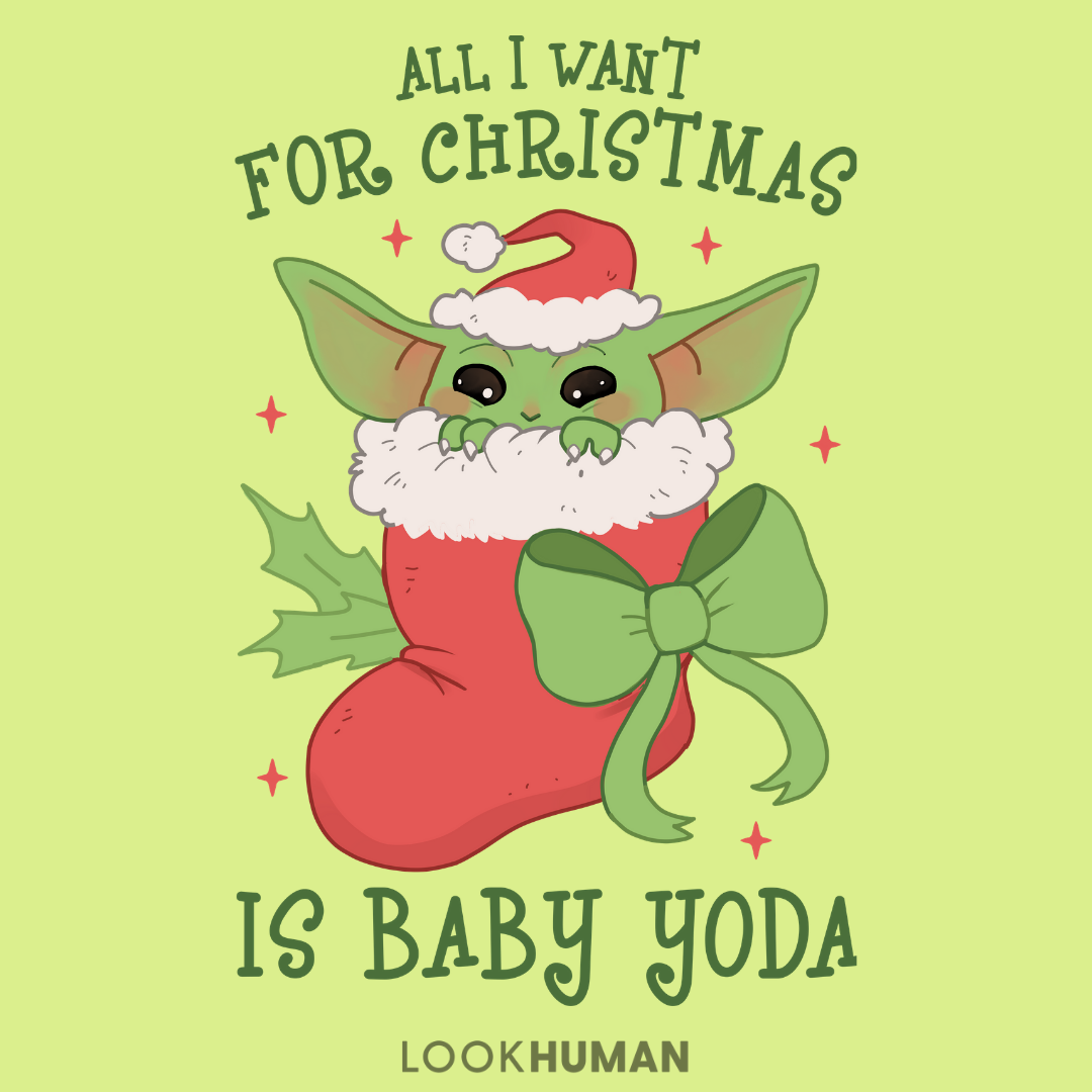 All I Want For Christmas Is Baby Yoda T Shirts. LookHUMAN. Yoda Wallpaper, Holiday Baby Picture, Star Wars Baby