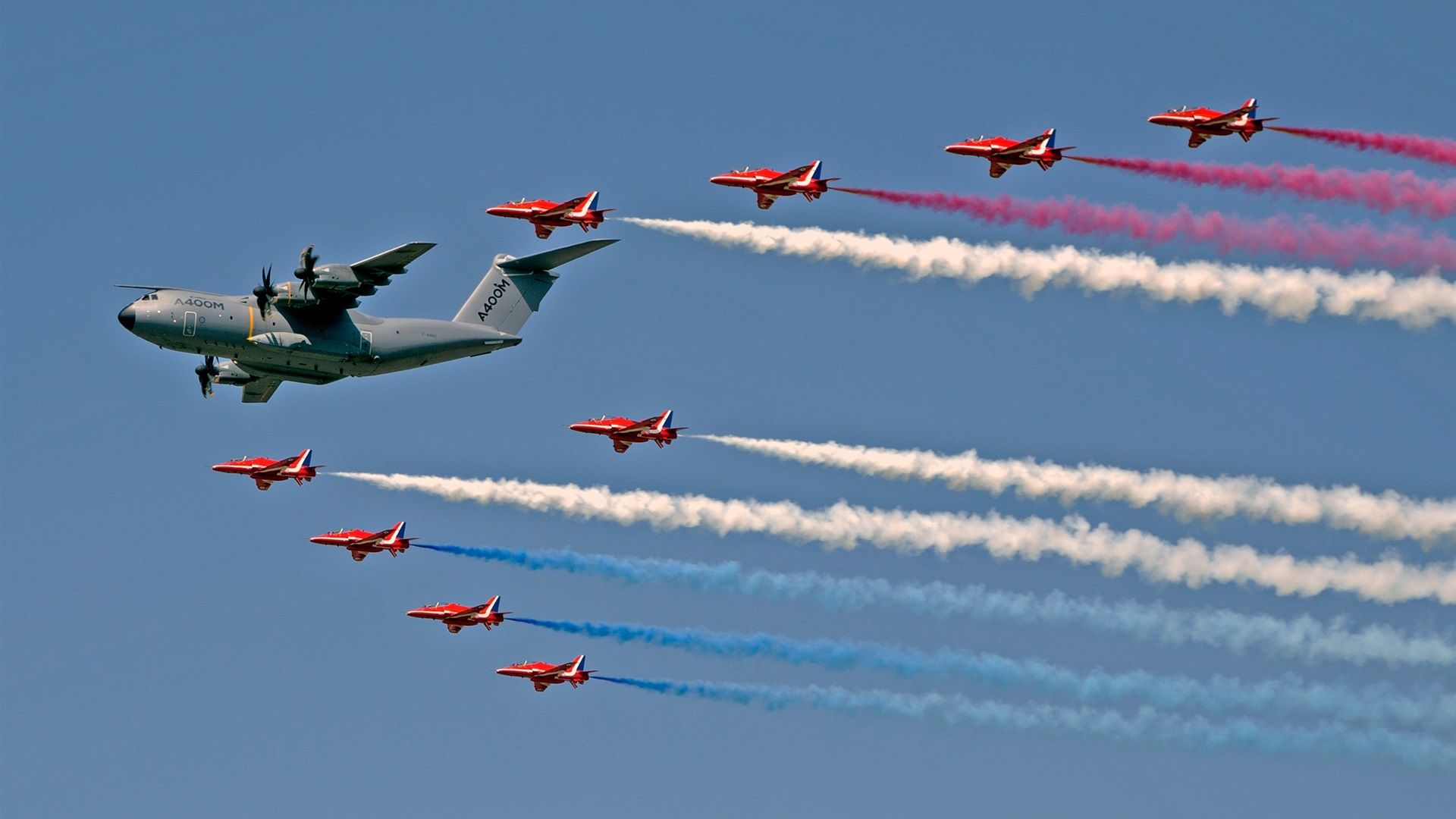 Wallpaper Royal Air Force, Red Arrows fighters, transport aircraft 1920x1440 HD Picture, Image