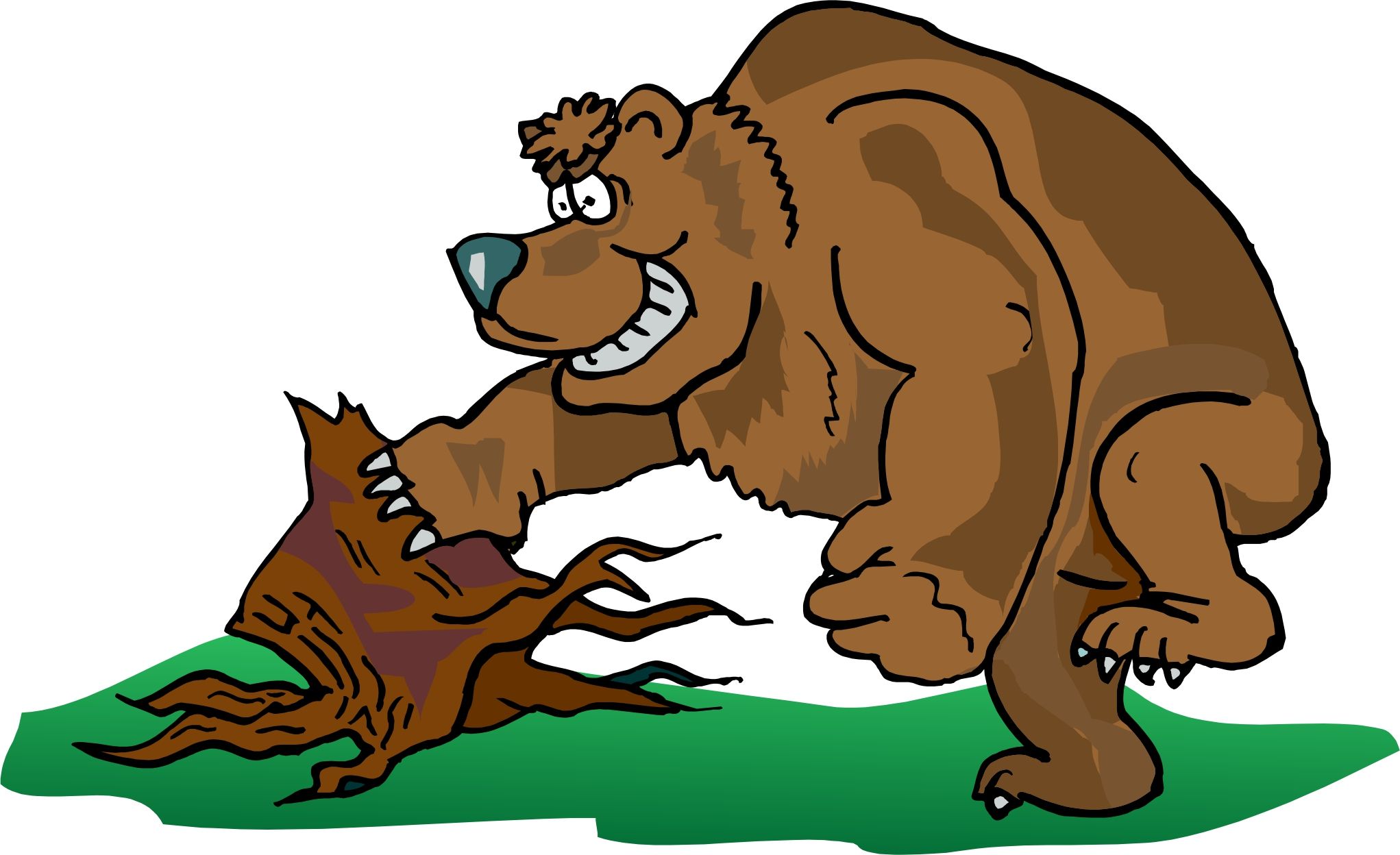 grizzly angry bear cartoon