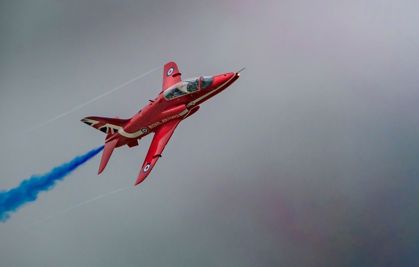 Wallpaper UK, aerobatic team, RAF, The Red Arrows, Royal air force, Red Arrow, Hawk T Hawker Siddeley Hawk image for desktop, section авиация