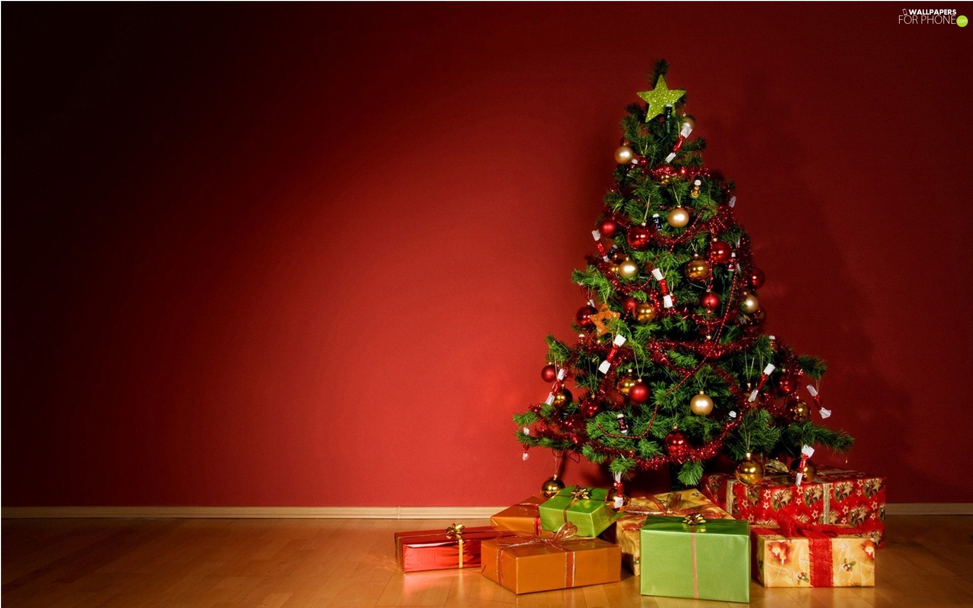 christmas tree, gifts phone wallpaper: 1920x1200