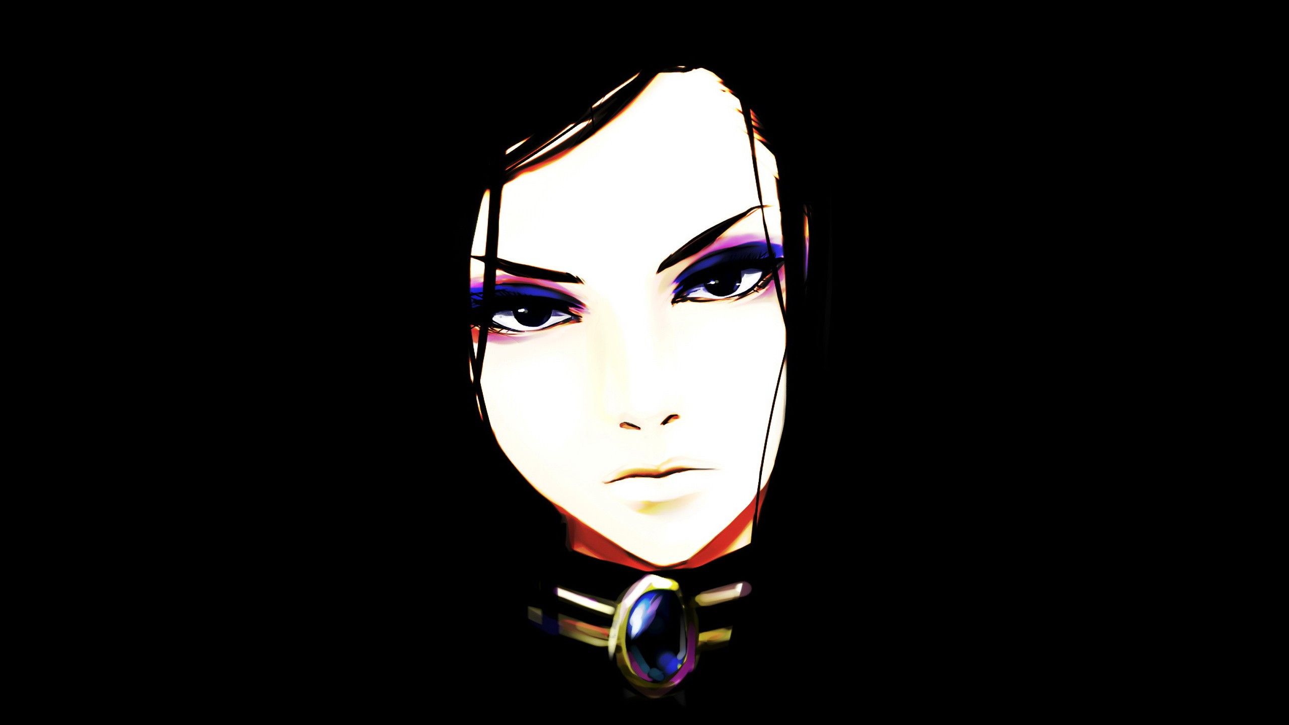 Girl Black Hair Ergo Proxy Face Minimalist Re L Mayer Woman Wallpaper:2560x1440