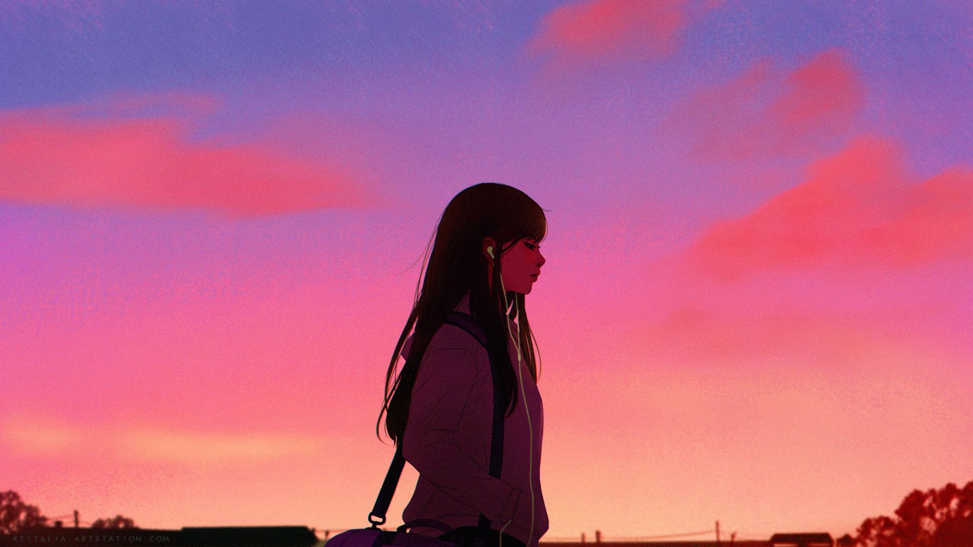 Anime Girl Listening Music Wallpaper, HD Anime 4K Wallpaper, Image, Photo and Background