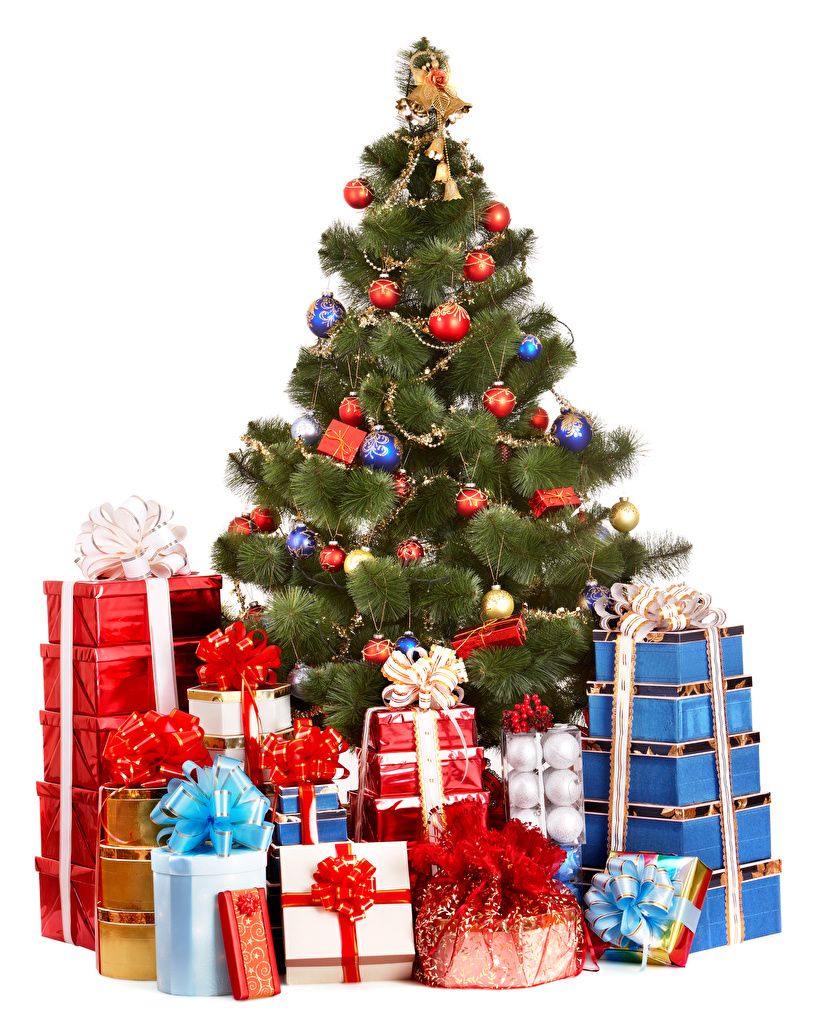 Desktop Wallpaper Christmas Christmas tree Gifts Balls White