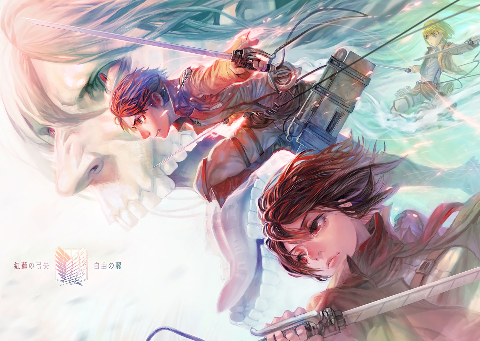 Mikasa Ackerman, Eren Yeager and Armin Arlert 720x1560 Resolution Wallpaper, HD Anime 4K Wallpaper, Image, Photo and Background