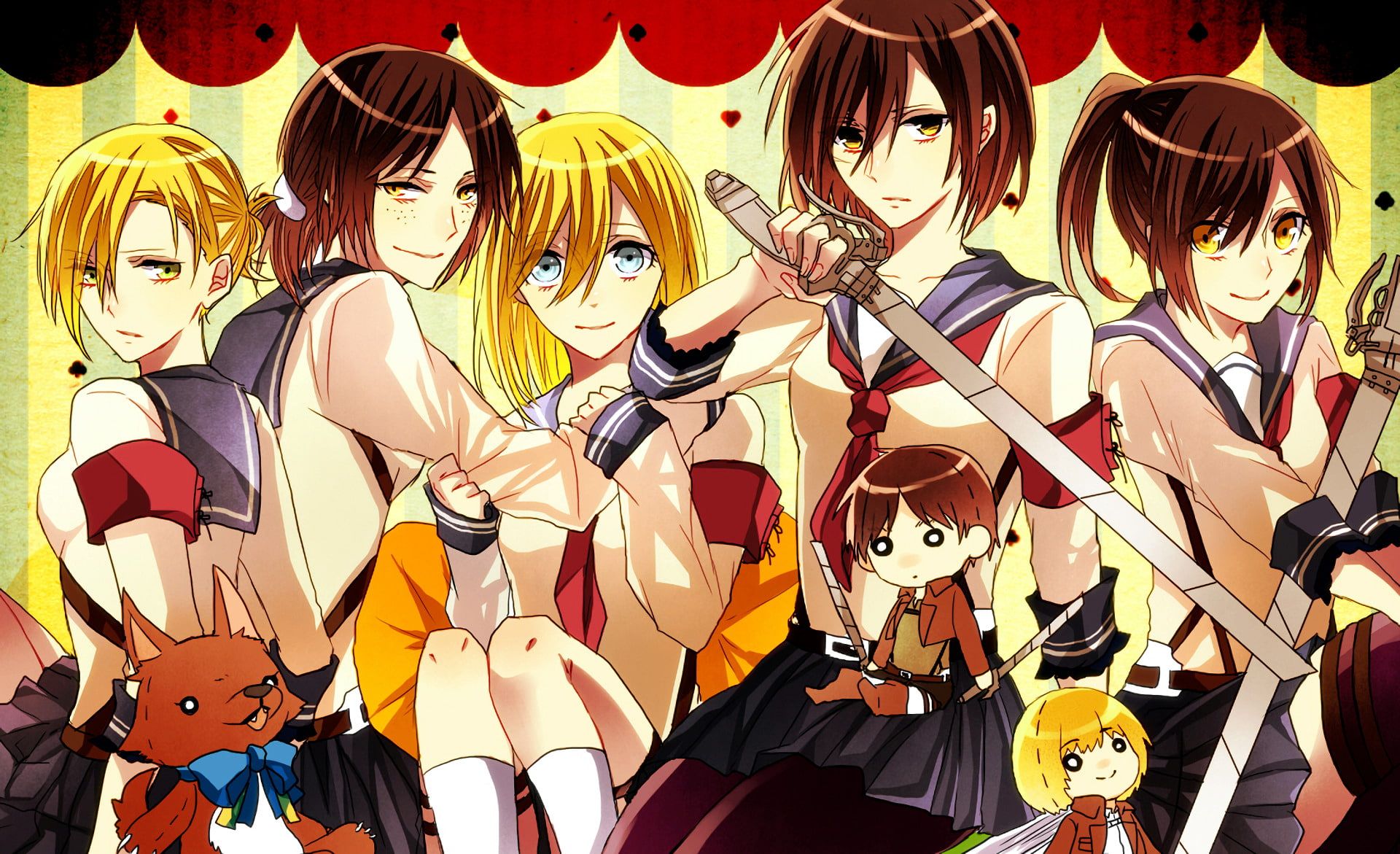 Anime, Attack On Titan, Annie Leonhart, Armin Arlert, On Titan Mikasa Breasts Wallpaper & Background Download
