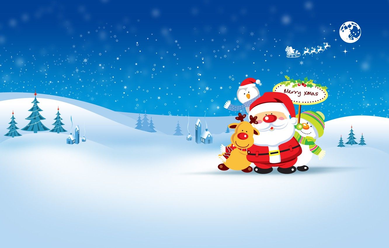 Wallpaper winter, new year, participants, Winter Blues image for desktop, section новый год