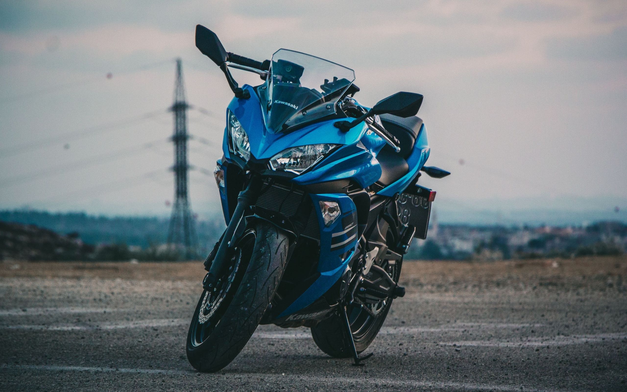 Wallpaper: Kawasaki, Bike, Blue