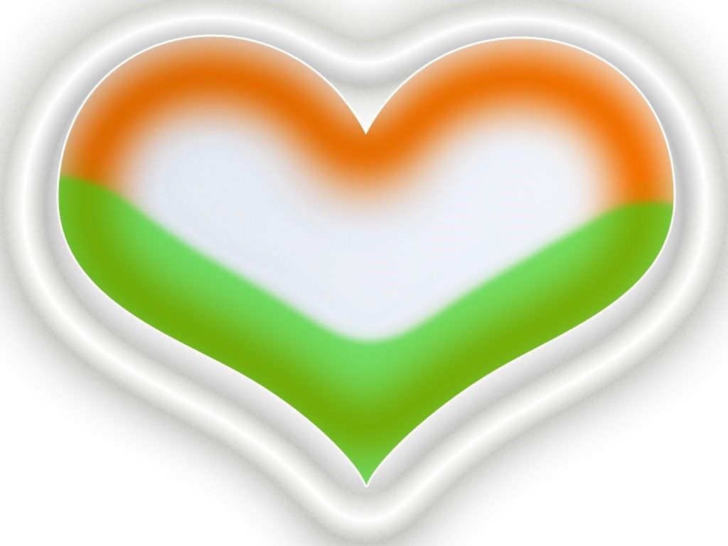 Indian Flag Love HD Wallpaper For Desktop Desktop Background