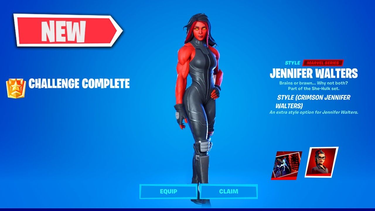How to Unlock Red She Hulk and Crimson Jennifer Walters in Fortnite Chapter 2 Season 4
