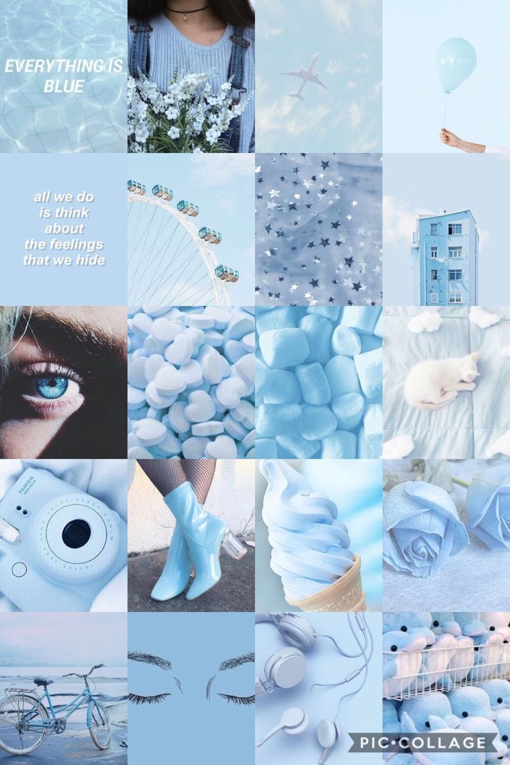 Pastel Blue Aesthetic Collage Wallpaper & Background Download