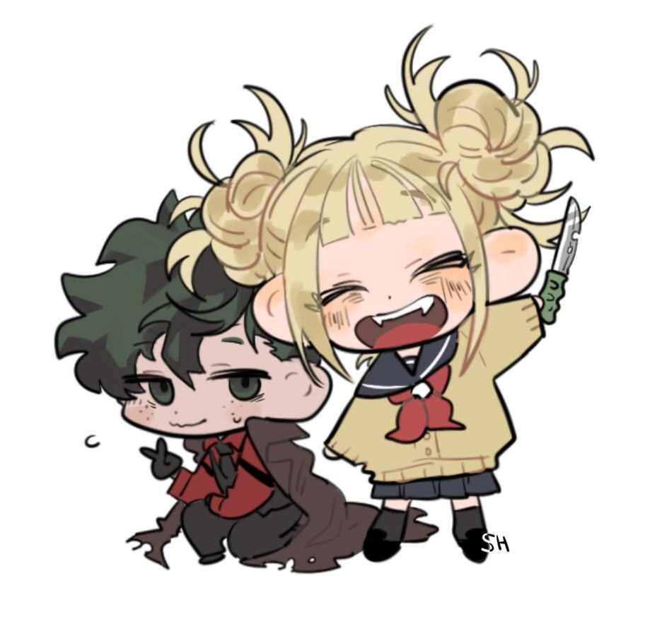 Midoriya Izuku & Himiko Toga. Frases de amor anime, Personajes de anime, Dibujos kawaii