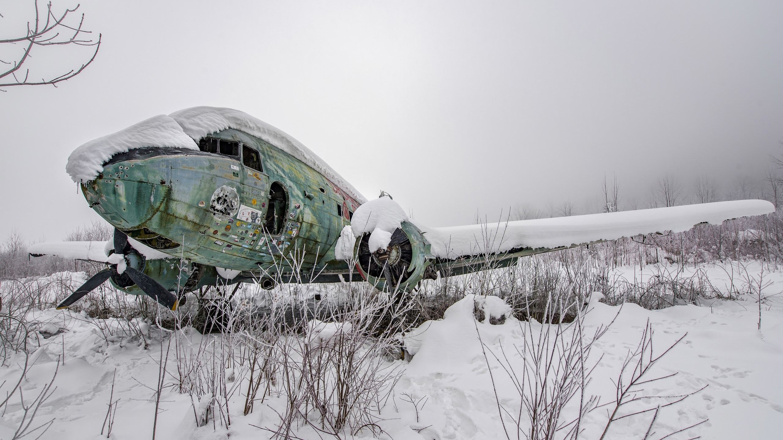 Wallpaper Broken plane, snow, winter 2560x1600 HD Picture, Image