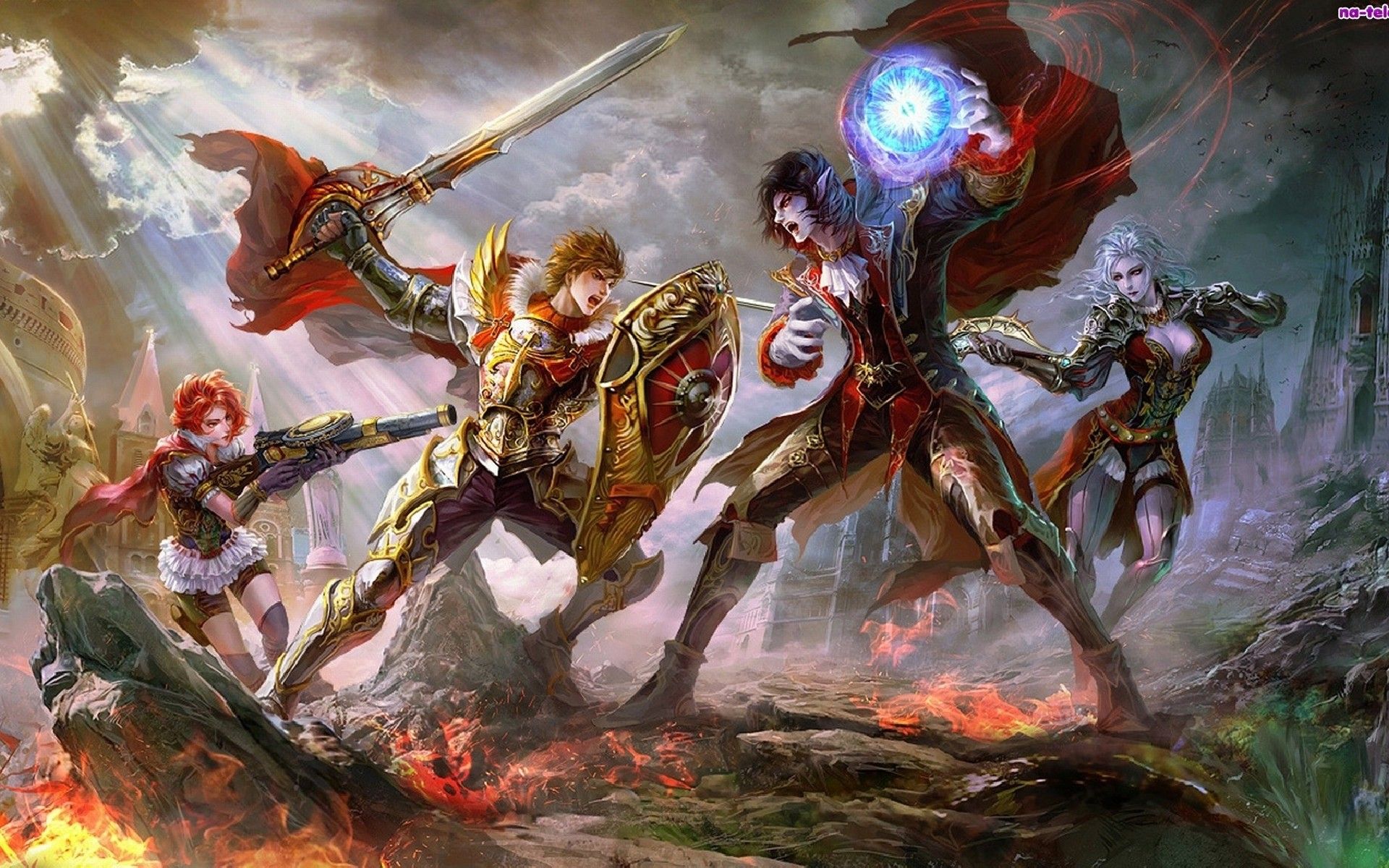 Fantasy Battle Background Wallpaper HD 146908, Wallpaper13.com