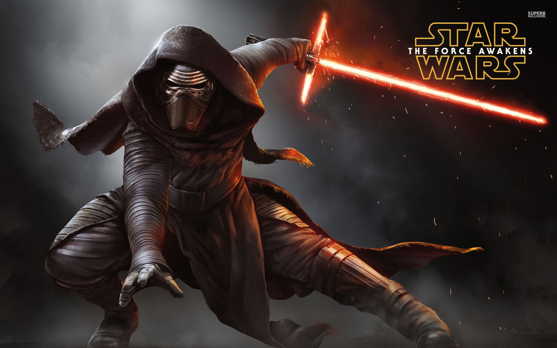 Kylo Ren with a lightsaber Wars: The Force Awakens