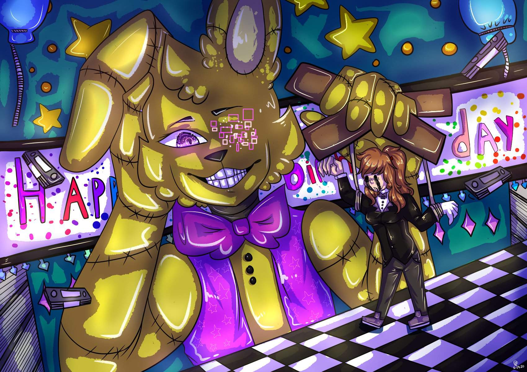 My little puppet glitch trap and vanny drawing. Five Nights At Freddy's Amino