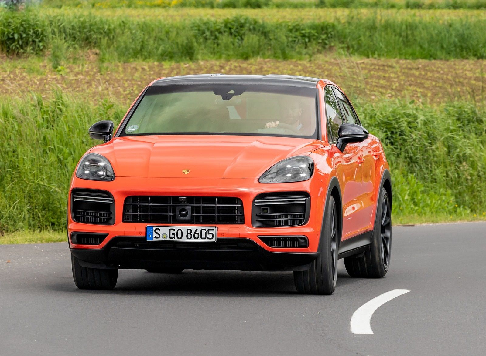 Porsche Cayenne Turbo Coupe (Color: Lava Orange) Front Wallpaper
