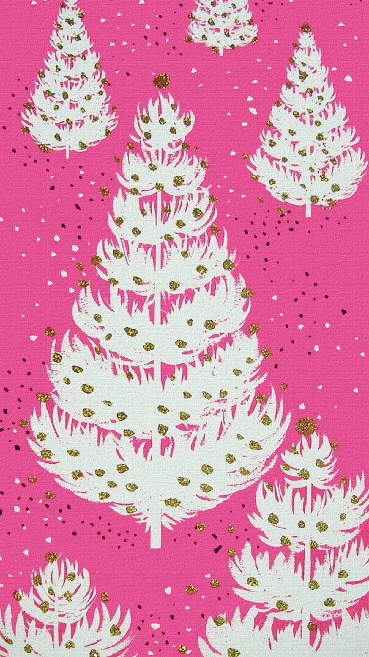 Pink Christmas Lights iPhone Wallpaper