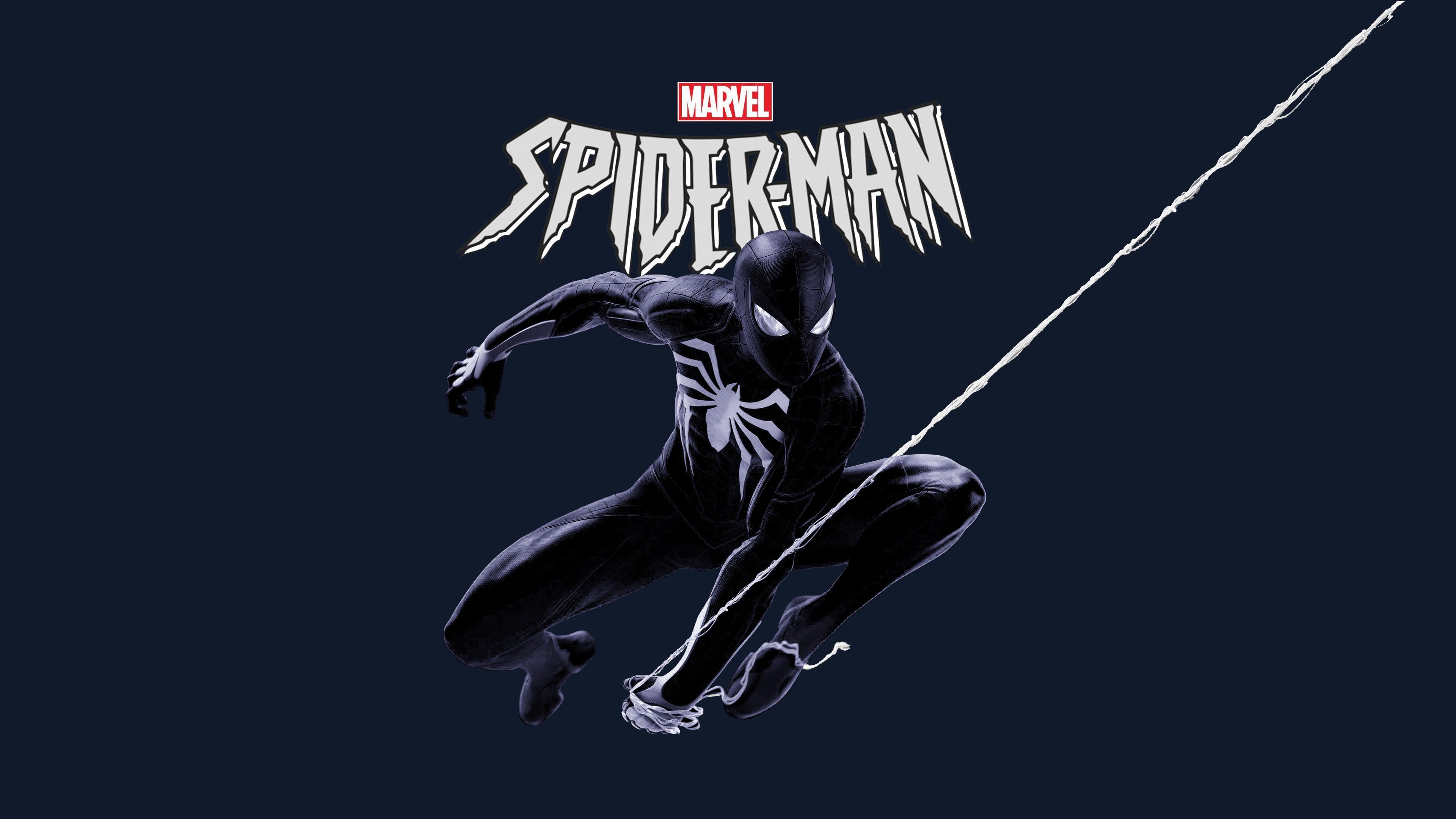 Marvel Black Spiderman 4k Superheroes Wallpaper, Spiderman Wallpaper, Hd Wallpaper, 4k Wallpaper. Symbiote Spiderman, Spiderman, Superhero Wallpaper
