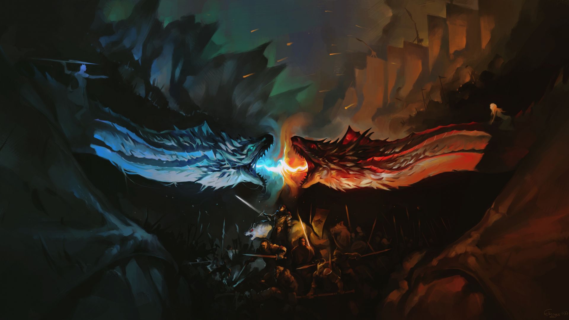 Game Of Thrones, Tv Series, Dragons Of Thrones Season 8 Fire And Ice HD Wallpaper