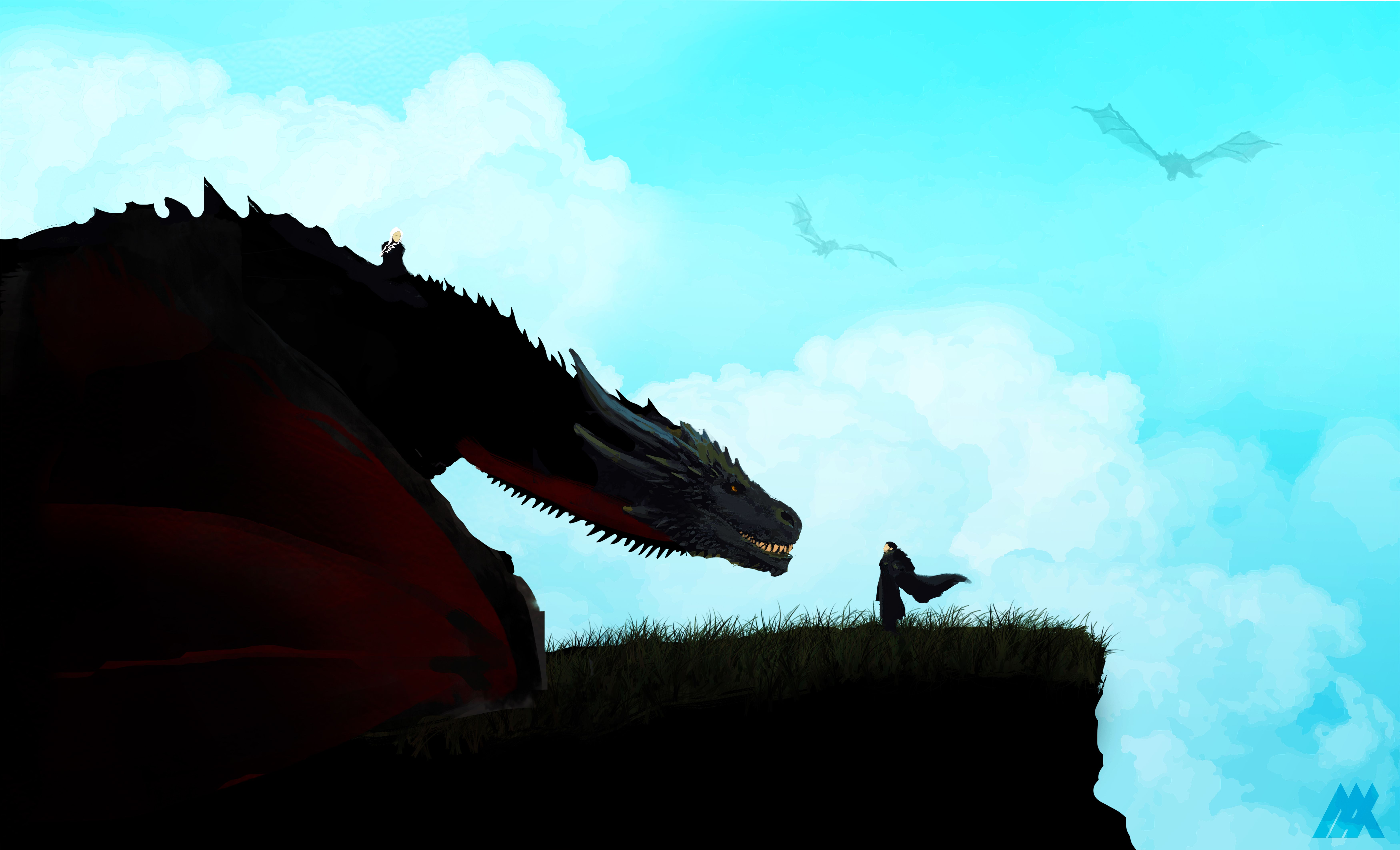 Jon Snow Dragon Wallpaper