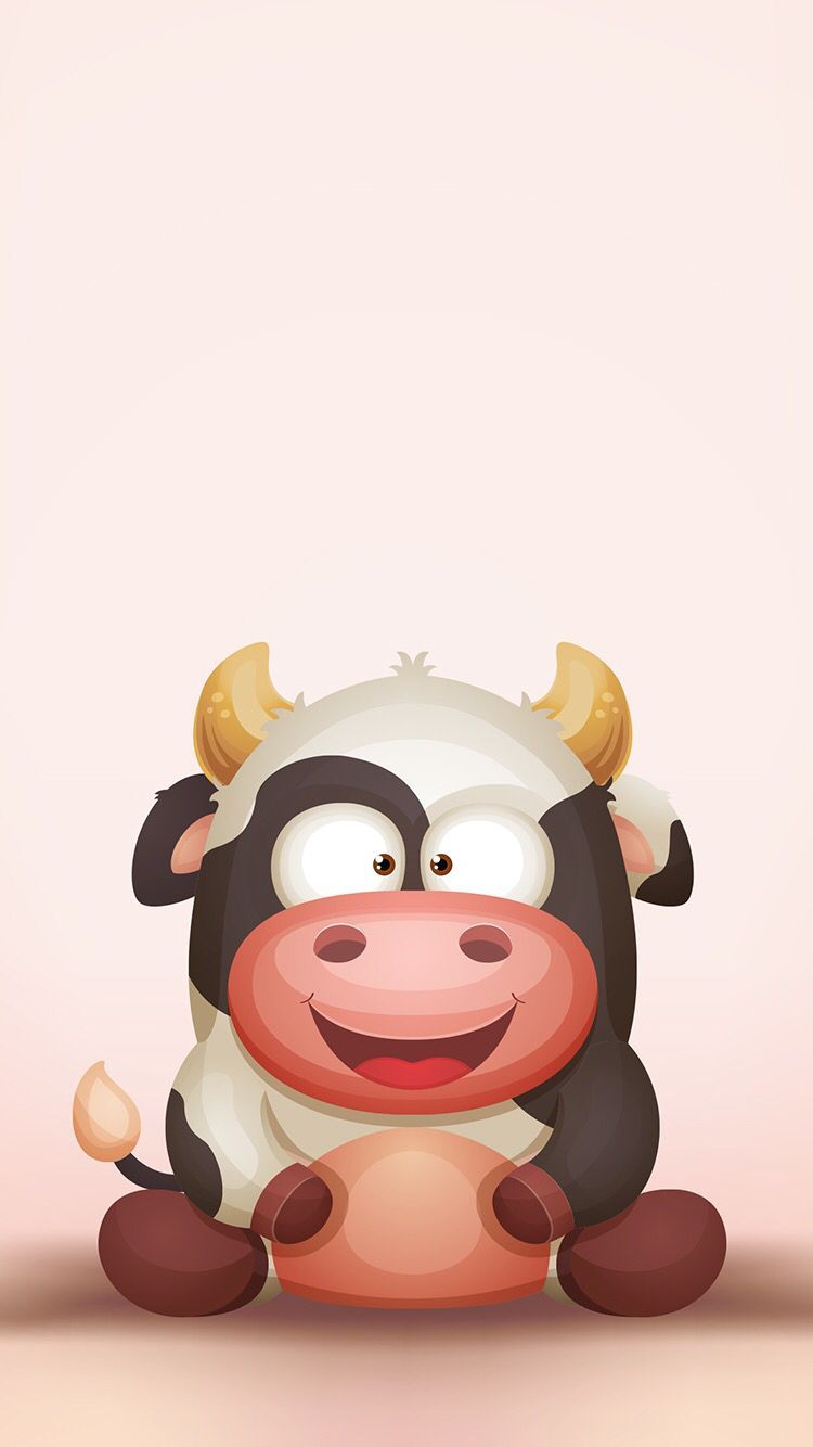 Cute Cow Background In Cartoon Style Wallpaper Image For Free Download   Pngtree