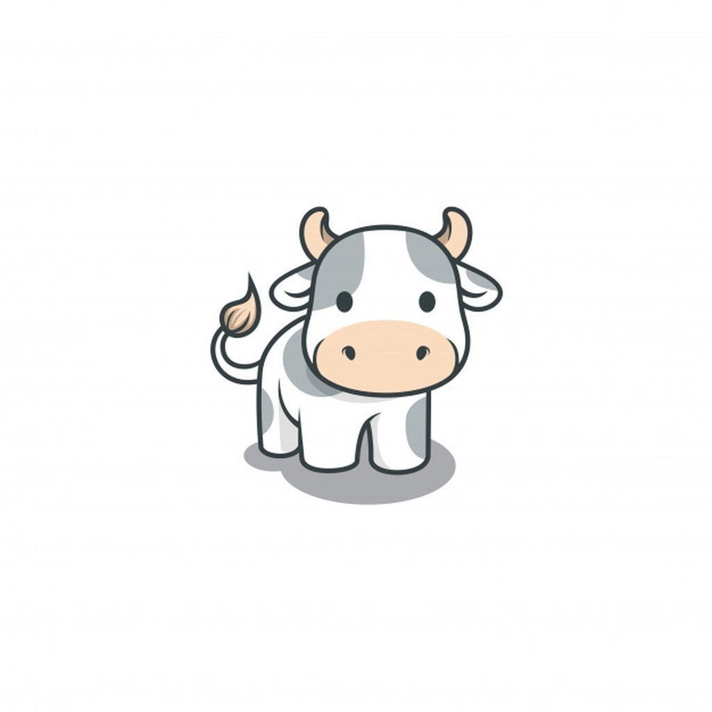 Cute cow illustration isolated #paid, , #AFFILIATE, #Sponsored, #cow, #illustration, #isolated, #Cu. Cow illustration, Cute little drawings, Cute cartoon drawings