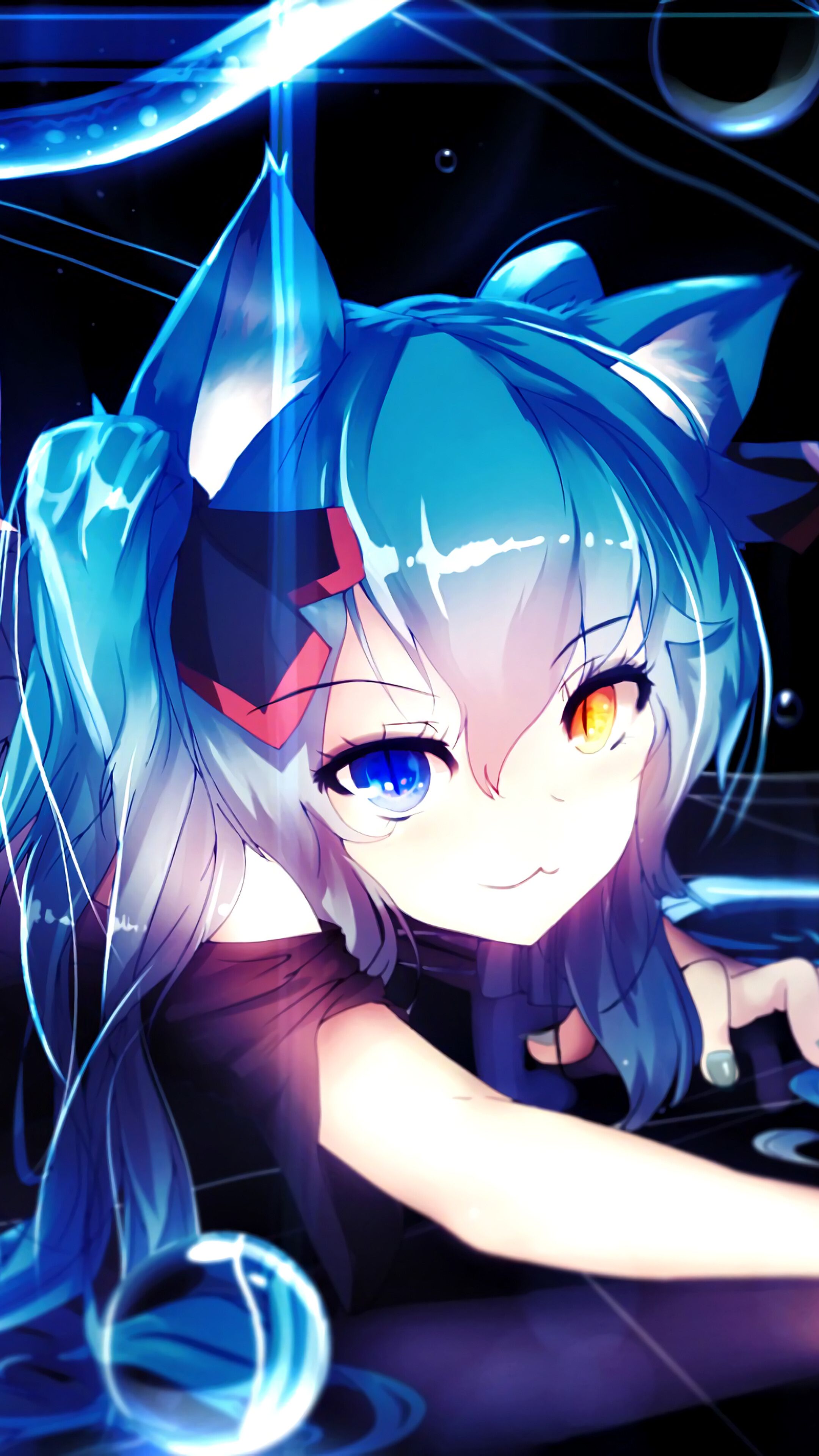 Anime, Neko Girl, Heterochromia, 4K phone HD Wallpaper, Image, Background, Photo and Picture