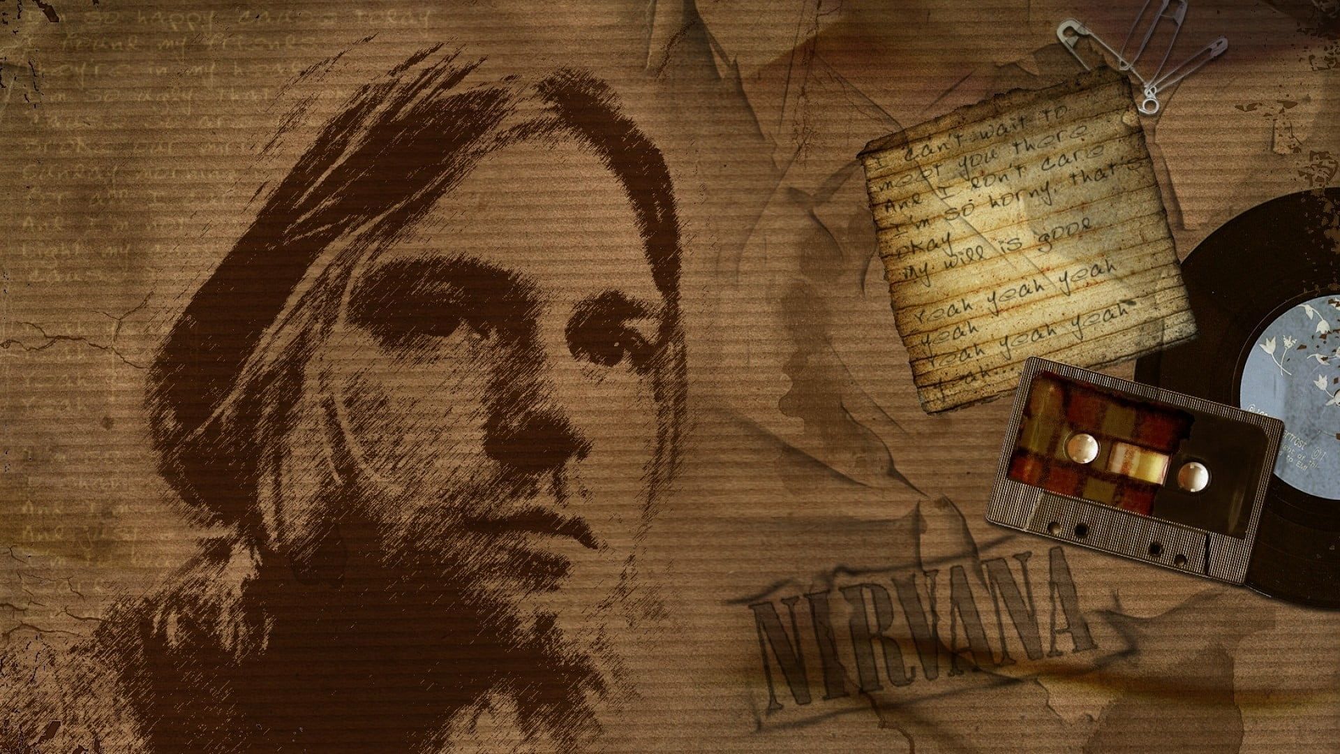 Kurt Coban Kurt Cobain #Nirvana #cassette #paper P #wallpaper #hdwallpaper #desktop. Nirvana wallpaper, Nirvana, Wallpaper