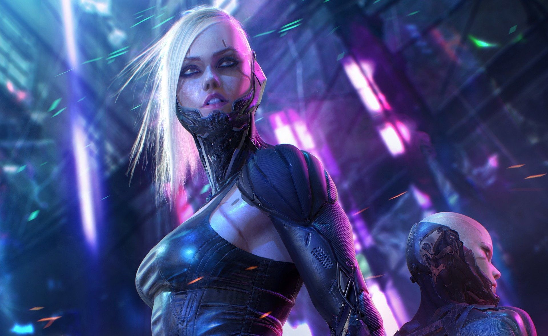 Sci Fi #Cyberpunk #Blonde #Cyborg #Girl #Woman P #wallpaper #hdwallpaper #desktop. Cyberpunk, Cyberpunk girl, Female cyborg