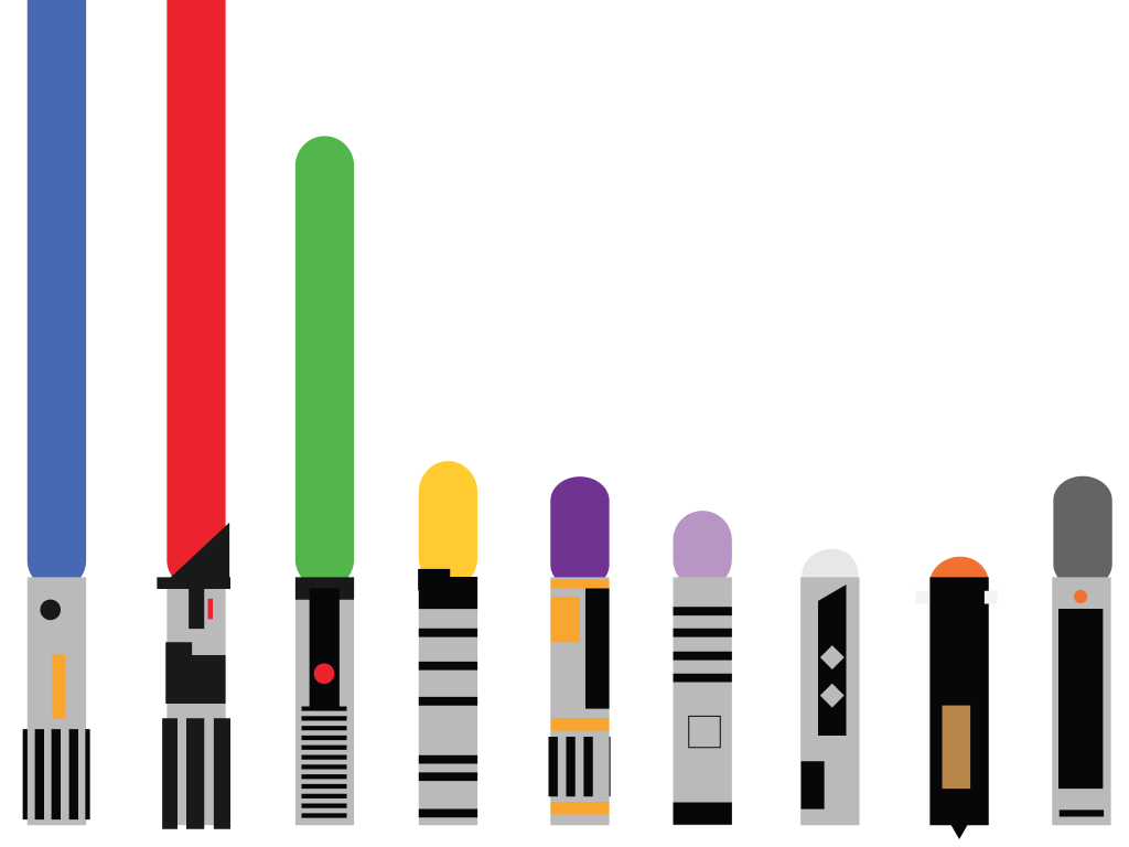 Every Color Of Every Lightsaber In 'Star Wars, ' In One Chart