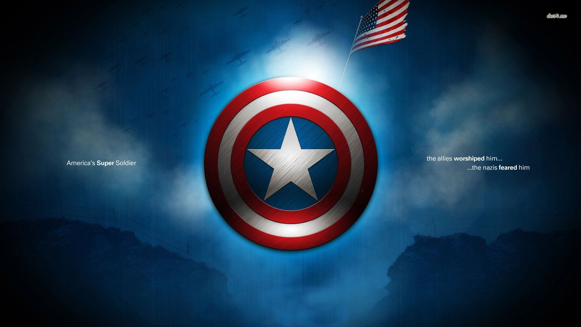 Captain America, Typography, Flag, Marvel Cinematic Universe, Shield, Digital art HD Wallpaper / Desktop and Mobile Image & Photo