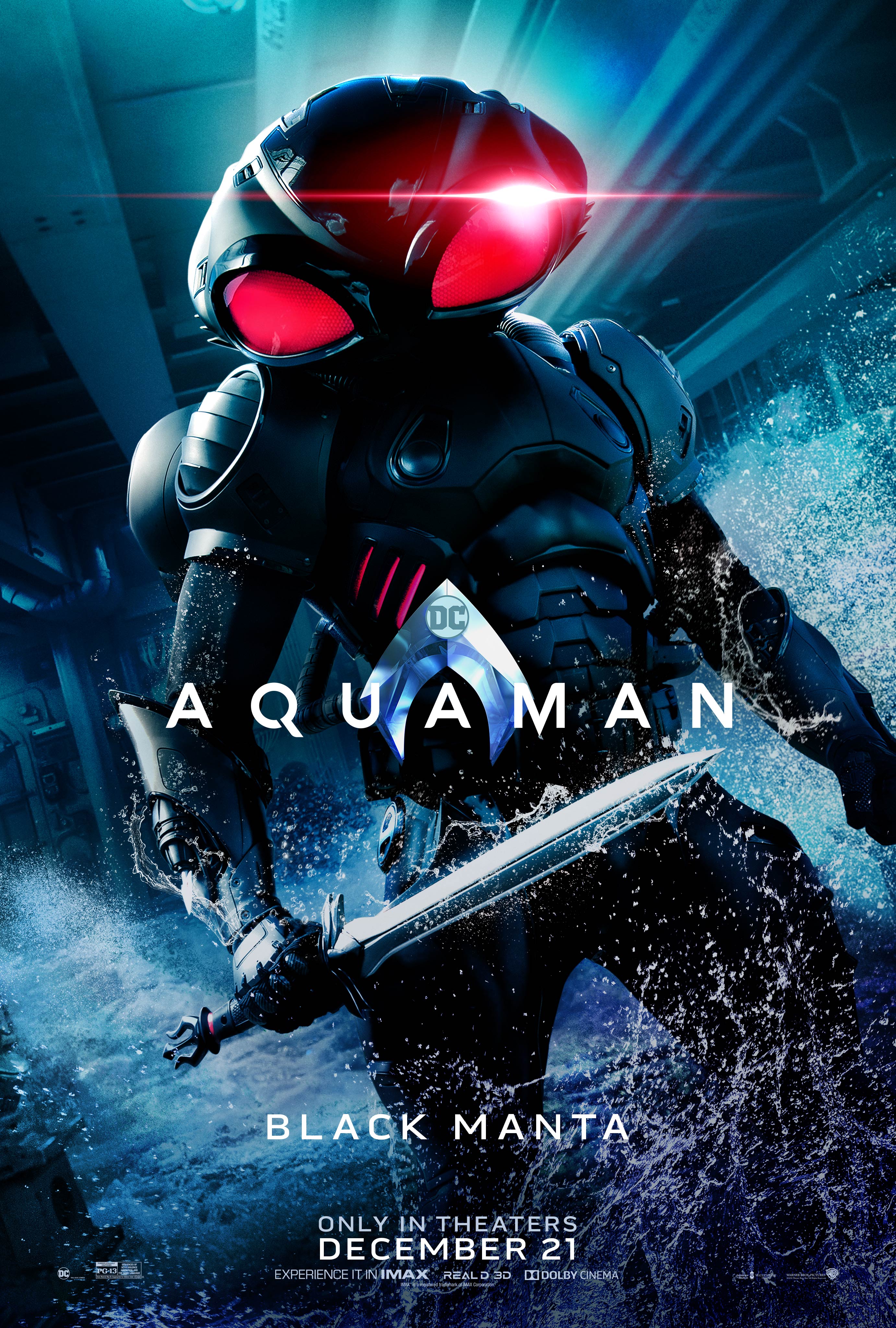 Aquaman (2018) Character Poster Abdul Mateen II As David Kane Black Manta: DC Extended Universe Photo