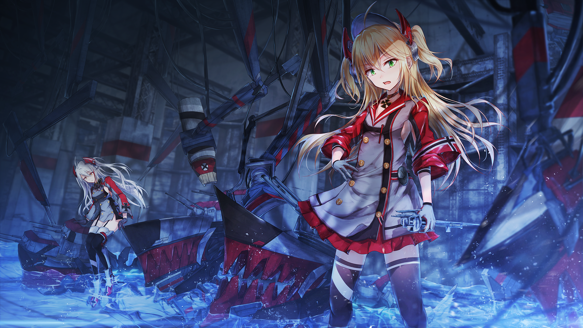 2girls admiral hipper (azur lane) anthropomorphism azur lane boyogo prinz eugen (azur lane). konachan.com.com Anime Wallpaper