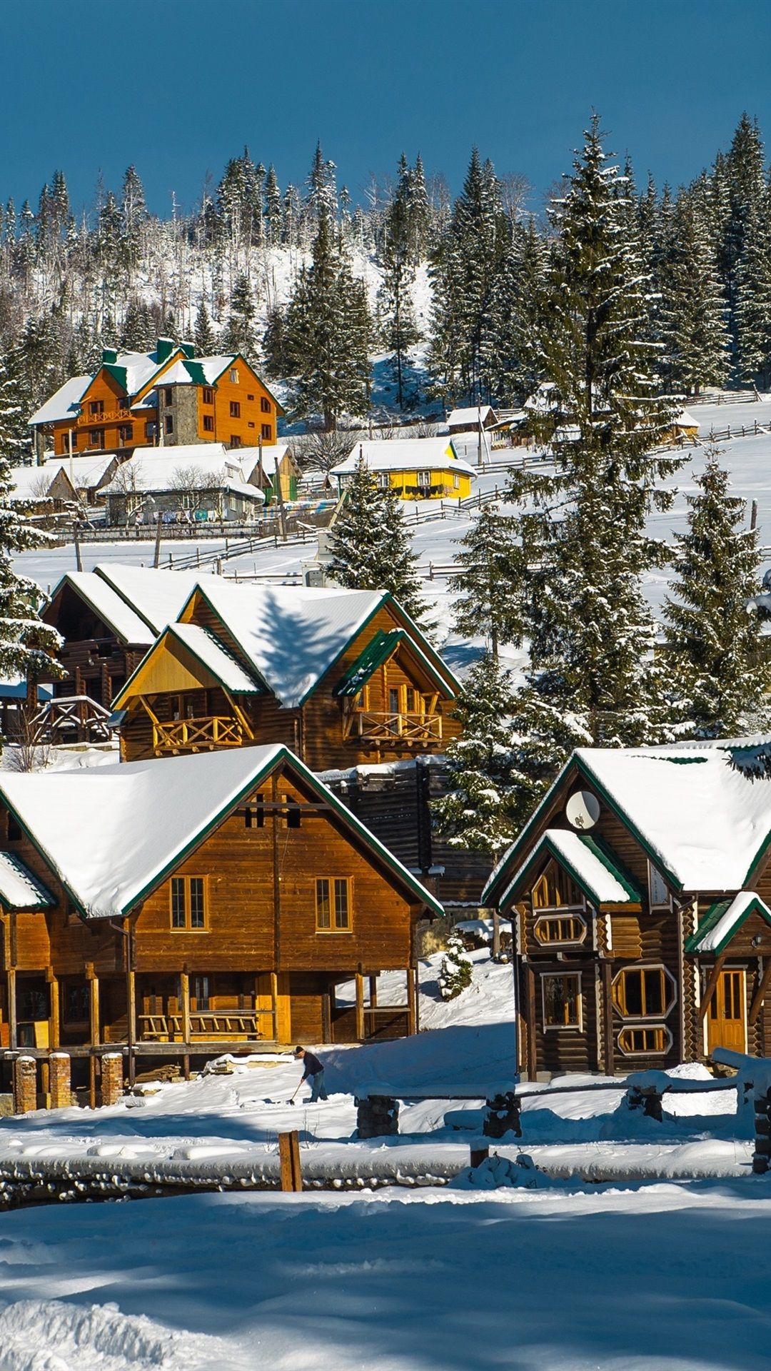 Ukraine, Snow, Winter, Village, Trees, Houses 1080x1920 IPhone 8 7 6 6S Plus Wallpaper, Background, Picture, Image