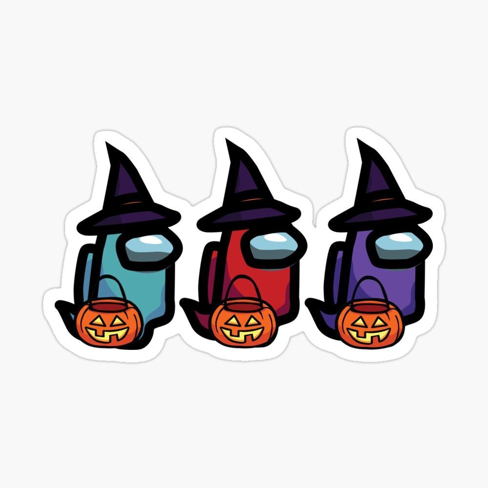 Among Us Ghost Halloween theme' Sticker by artlandIC. Cute stickers, Halloween doodle, Halloween themes