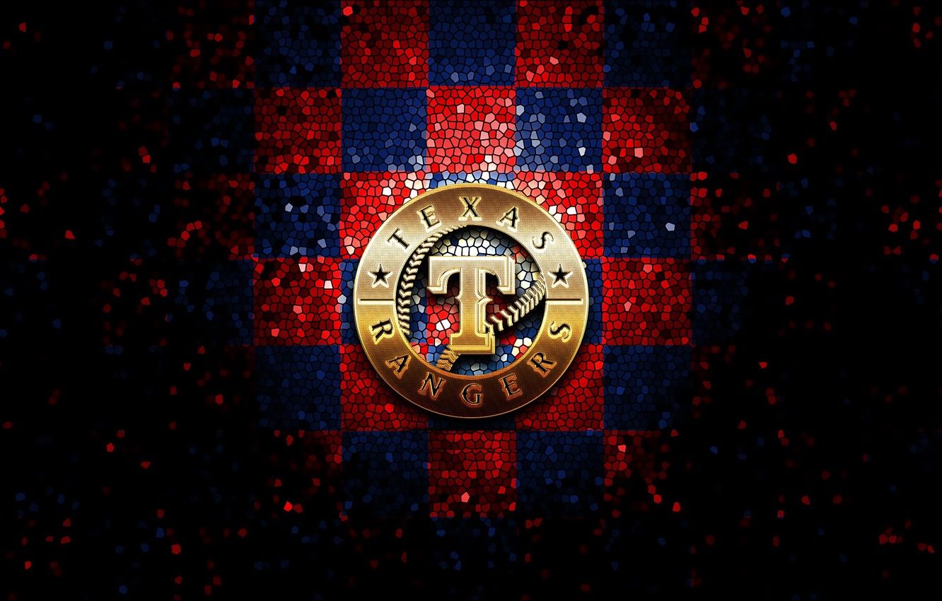 Wallpaper wallpaper, sport, logo, baseball, glitter, checkered, MLB, Texas Rangers image for desktop, section спорт